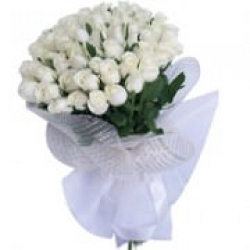 White Roses Bouquet 60 Flowers delivery to India